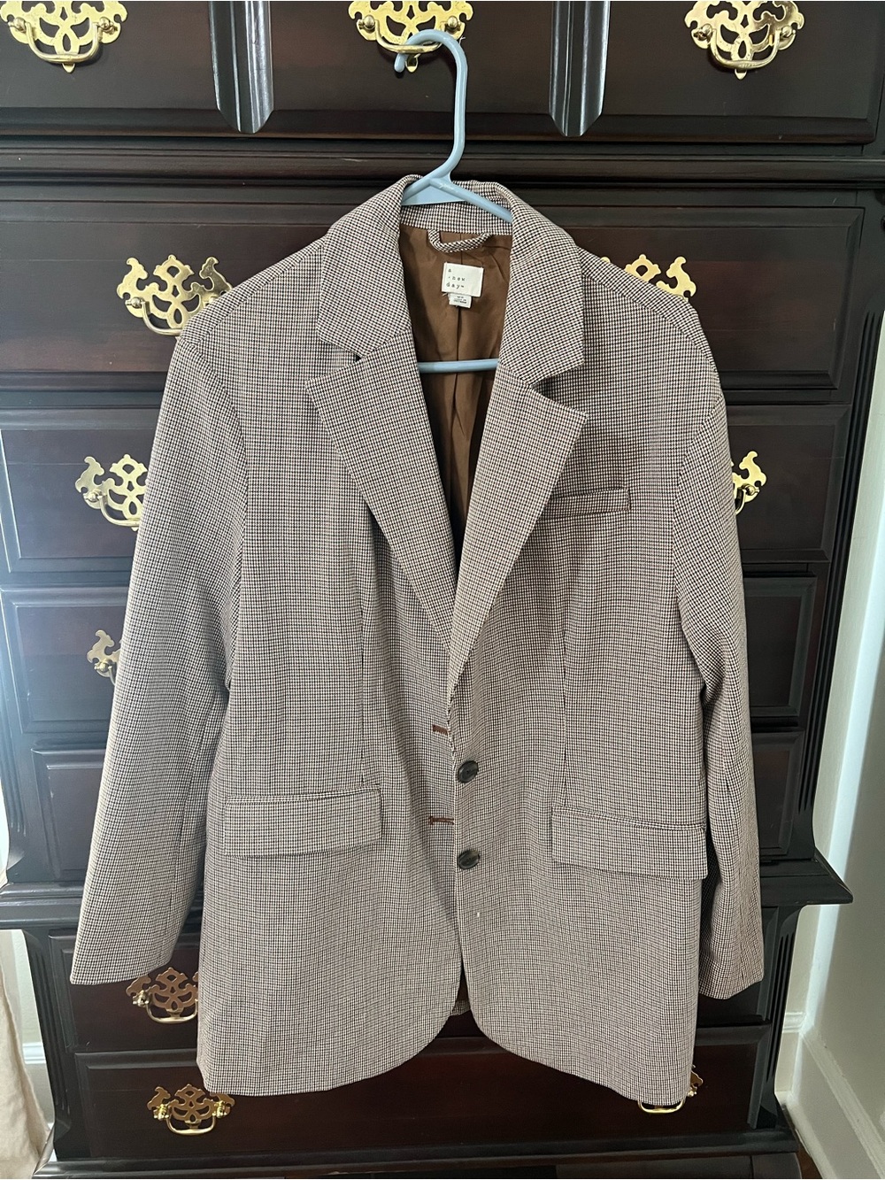 a new day Brown Houndstooth Blazer